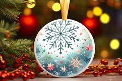 Round Christmass Ornament Sublimation|Clipart Product Image 1