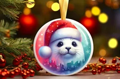 Winter Seal Portrait Sublimation PNG Product Image 3