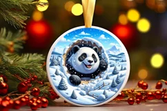 Snow Panda Wall Painting Sublimation PNG Product Image 1