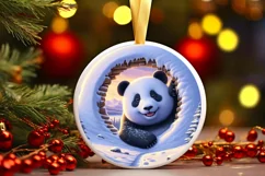 Snow Panda Wall Painting Sublimation PNG Product Image 2