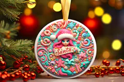 Round Christmass Ornament Sublimation|Clipart Product Image 1