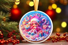 Round Christmass Ornament Sublimation|Clipart Product Image 1