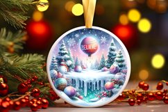 3D Round Christmas Ornament Sublimation PNG Product Image 3