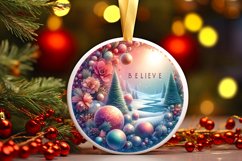 3D Round Christmas Ornament Sublimation PNG Product Image 1