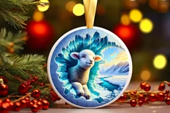 Icy Wall Lamb Painting Sublimation PNG Product Image 3