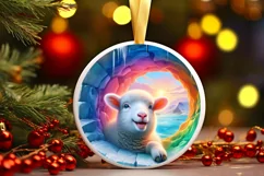 Icy Wall Lamb Painting Sublimation PNG Product Image 1
