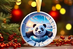 Icy Wall Panda Painting Sublimation PNG Product Image 2