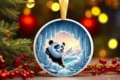 Icy Wall Panda Painting Sublimation PNG Product Image 2