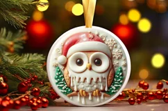 Owl Christmas Ornament PNG Product Image 3