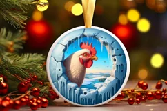 Melting Ice Chicken Painting Sublimation PNG Product Image 1