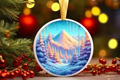 Christmas Candy Scene Round Ornament PNG Product Image 1