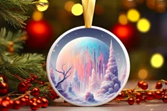 Christmas Candy Scene Round Ornament PNG Product Image 2