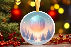Christmas Candy Scene Round Ornament PNG Product Image 3
