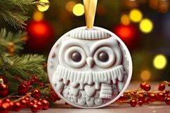 Owl Christmas Ornament PNG Product Image 2