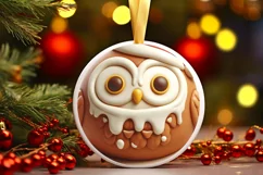 Owl Christmas Ornament PNG Product Image 3