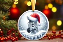 Zebra Portrait Christmas Ornament PNG Product Image 2