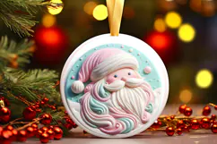 Round Christmass Ornament Sublimation|Clipart Product Image 1