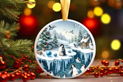 Round Christmass Ornament Sublimation|Clipart Product Image 1