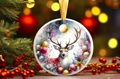 Reindeer Christmas Ornament PNG Product Image 1