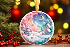 Round Christmass Ornament Sublimation|Clipart Product Image 1