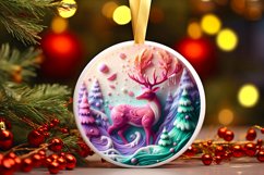 Deer Round Ornament Sublimation PNG Product Image 3