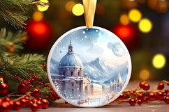 Winter Scene with Spain Round Ornament Sublimation PNG Product Image 3