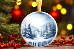 Winter Scene with Spain Round Ornament Sublimation PNG Product Image 3