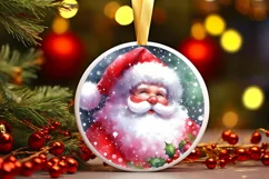 Christmas Santa Round Ornament PNG Product Image 1