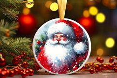Santa Christmas Round Ornament Sublimation PNG Product Image 3