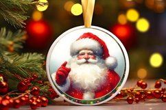 Santa Christmas Round Ornament Sublimation PNG Product Image 1