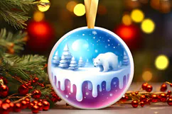 Round Christmass Ornament Sublimation|Clipart Product Image 1