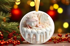 3D Marzipan Christmas Fairy Sublimation Clipart PNG Product Image 2