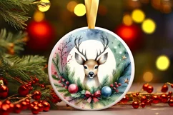 Watercolor Christmas Reindeer Image PNG Product Image 3