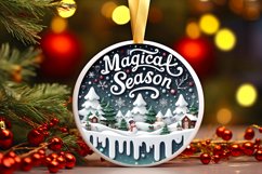 Magical Season Round Ornament Sublimation PNG Product Image 3