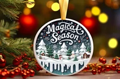 Magical Season Round Ornament Sublimation PNG Product Image 3