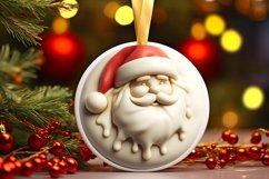 Santa Round Ornament Sublimation PNG Product Image 3