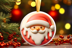 Round Christmass Ornament Sublimation|Clipart Product Image 1