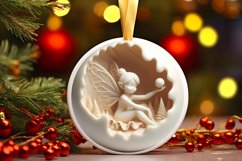 3d Depth Fairy Round Ornament Christmas PNG Product Image 3