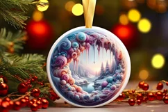 Pastel Christmas Candy Scene Sublimation PNG Product Image 1
