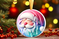 Round Christmass Ornament Sublimation|Clipart Product Image 1
