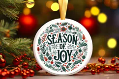 Round Christmass Ornament Sublimation|Clipart Product Image 1