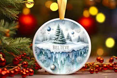 Round Christmass Ornament Sublimation|Clipart Product Image 1