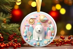 Round Christmas Ornament Sublimation|Clipart Product Image 3