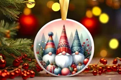 Colorful Pastel Watercolor Christmas Gnome Image PNG Product Image 3