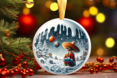 Round Christmass Ornament Sublimation|Clipart Product Image 1