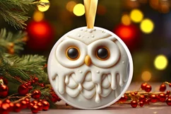 Christmas Owl Ornament Sublimation PNG Product Image 3