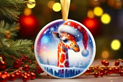 3D Giraffe Portrait Winter Scene PNG Product Image 2