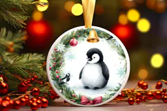 Round Christmass Ornament Sublimation|Clipart Product Image 1