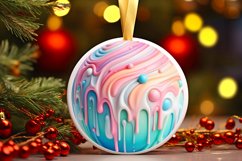Pastell 3d Round Ornament Christmas PNG Product Image 3