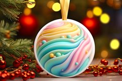 Pastell 3d Round Ornament Christmas PNG Product Image 2
